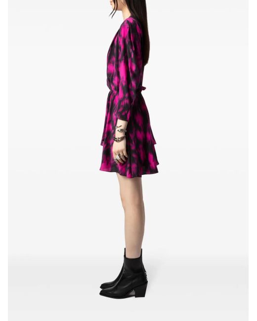 Zadig & Voltaire Purple Rogers Silk Mini Dress