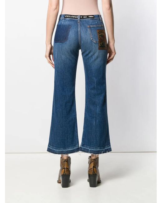 Philosophy Di Lorenzo Serafini Blue Cropped Flare Jeans