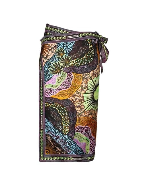 Atelier Vlisco Brown Graphic-Print Wrap Skirt
