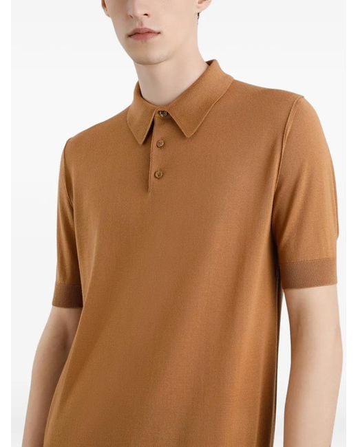 Dolce & Gabbana Brown Fine-Gauge Cashmere Polo Shirt for men