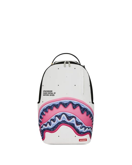 Sprayground White Shark Central Liquid Chrome Backpack