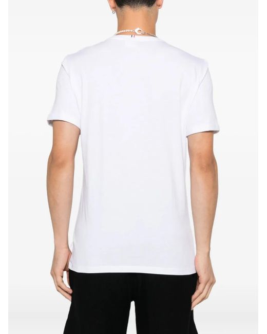 Les Deux White Roman Numeral Cotton Tshirt for men