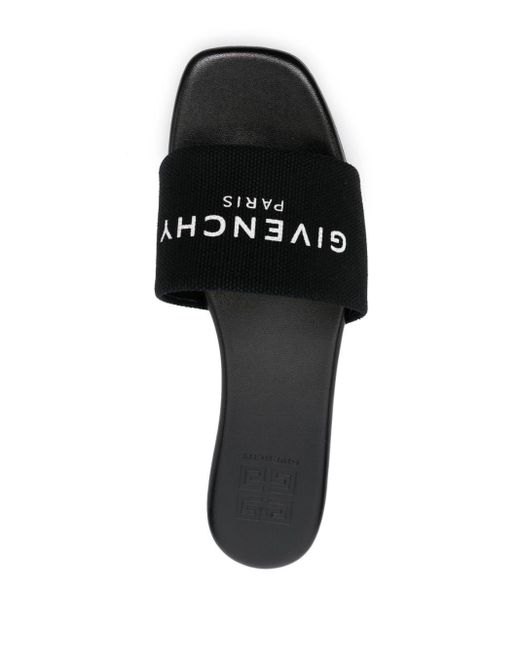 Sandalias planas con logo estampado Givenchy de color Black
