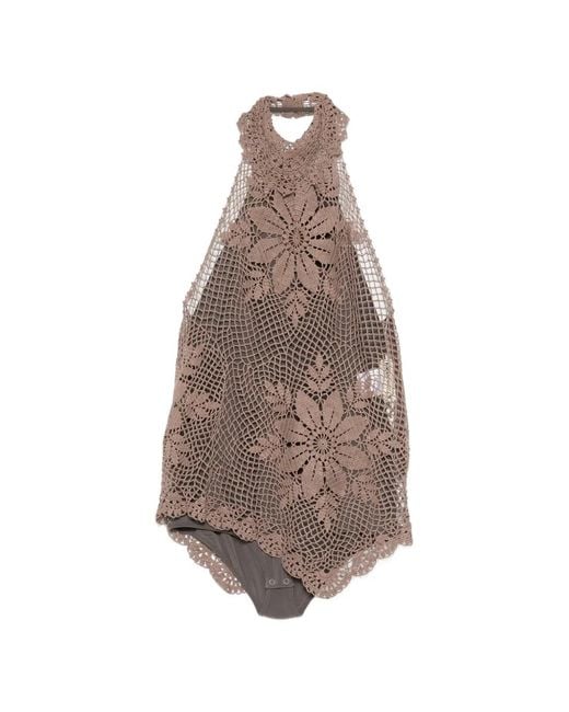 Magda Butrym Brown Crochet Top