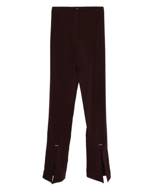 Mugler Red Split-Hem Trousers
