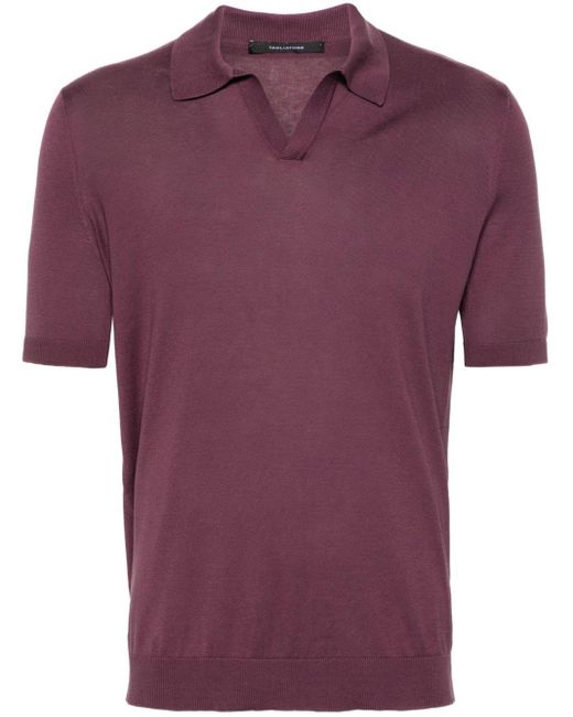 Tagliatore Purple Keith Silk Polo Shirt for men