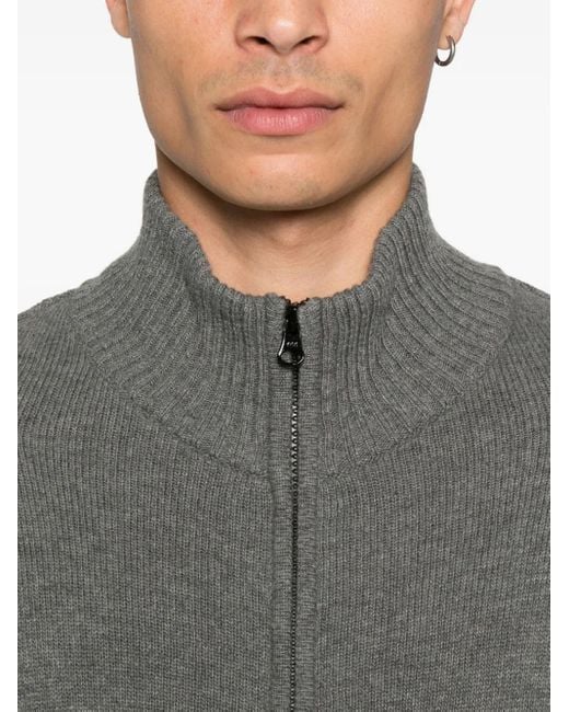 C P Company Gray Lens-Detail Zip-Up Cardigan for men