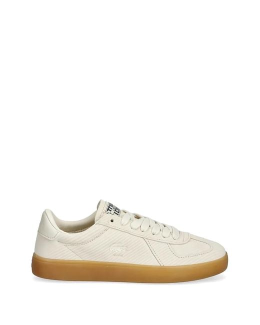 Lacoste White Baseshot Pro Suede Sneakers