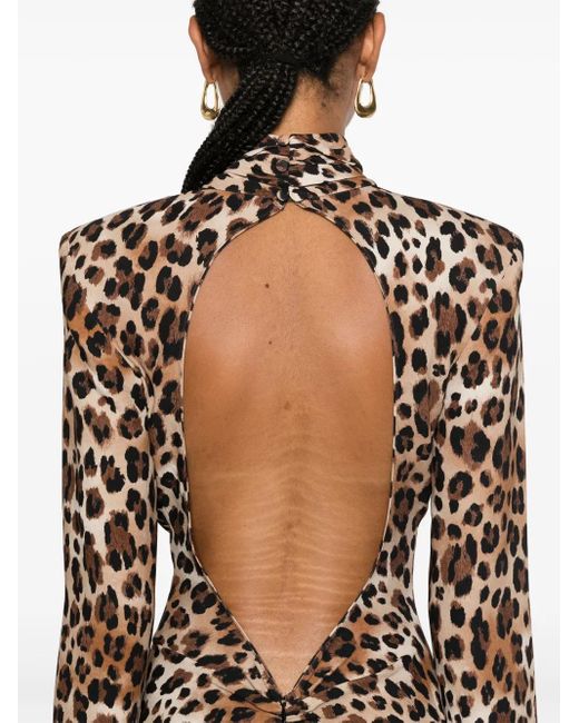 Abito Lungo Con Stampa di ROWEN ROSE in Natural