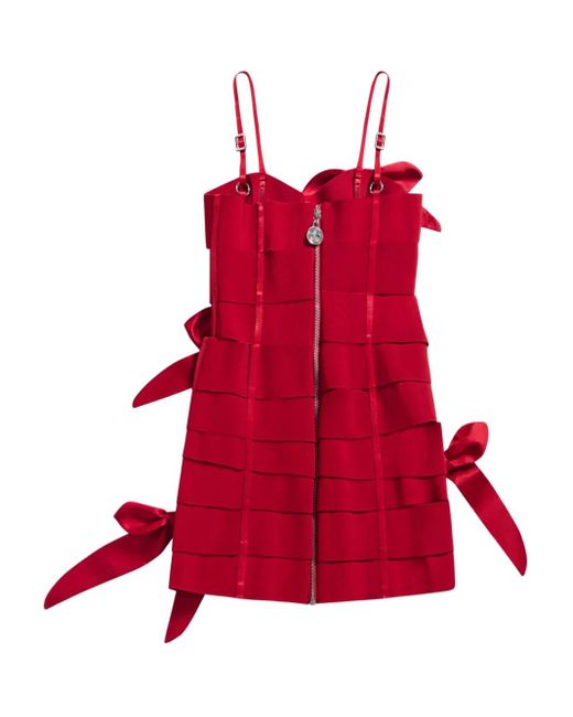 Vestido corto ceñido Area de color Red