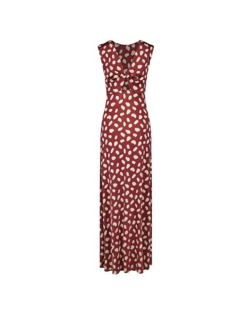 Johanna Ortiz Red Horizonte Místico Midi Dress