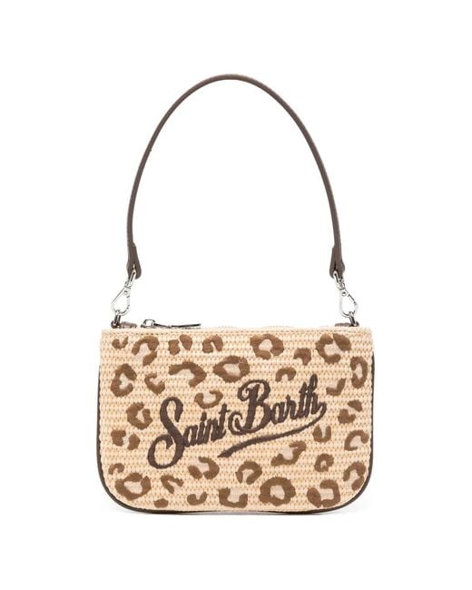 Mc2 Saint Barth White Mini Leopard-Print Clutch Bag