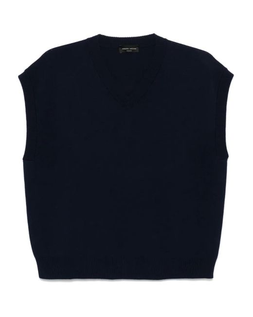 メンズ Roberto Collina ニットベスト Blue