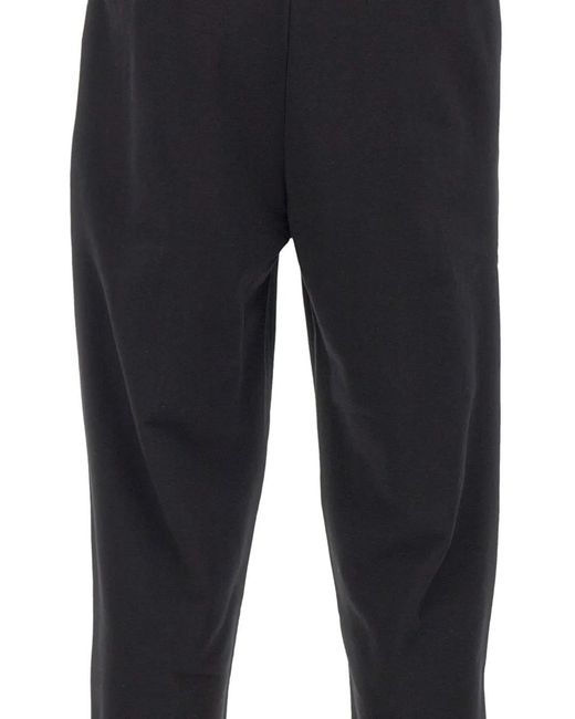 EA7 Blue Core Identity Elasticated-Waistband Logo-Print Trousers for men