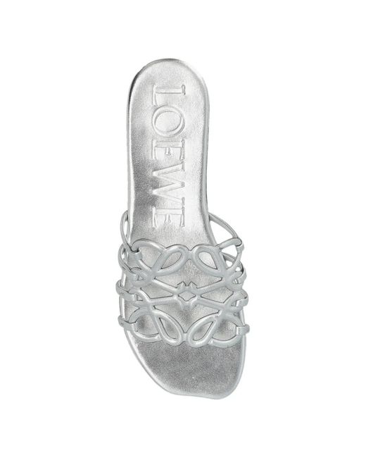 Loewe White Cut-Out Detail Sandals