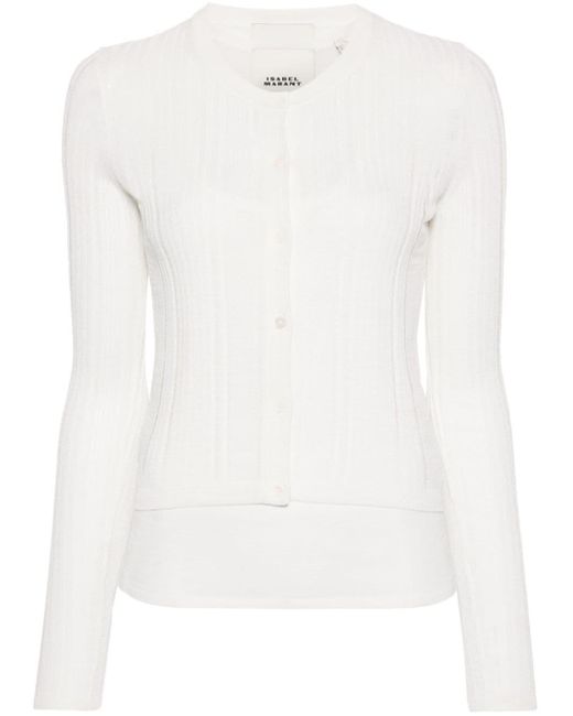 Isabel Marant White Denize Button-up Cardigan Set