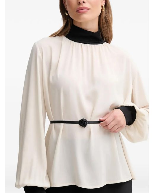 GAUDI White Roll Neck Blouse
