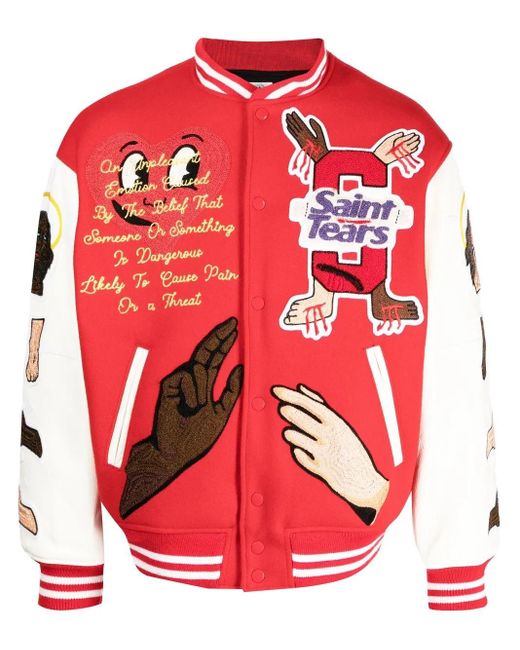 Borsa Con Applicazione X Denim Tears di SAINT Mxxxxxx in Red da Uomo