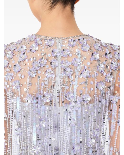 Jenny Packham White Ruby Maxikleid mit verziertem Cape
