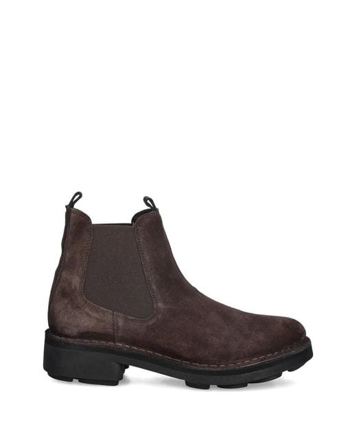 Fly London Brown Pull-On Chelsea Boots for men