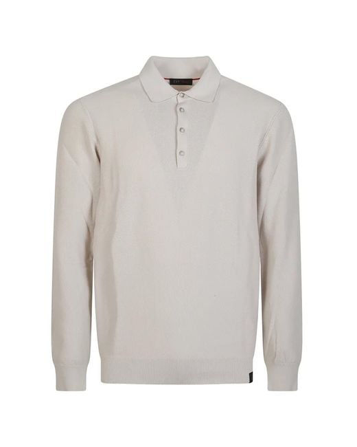 Fay White Long-Sleeves Polo Shirt for men