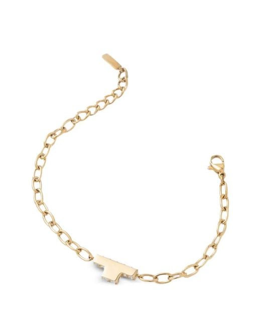 Trussardi Metallic Logo Crystal Bracelet