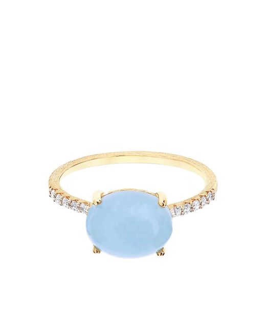Nanis Blue 18K Diamond And Aquamarine Ring