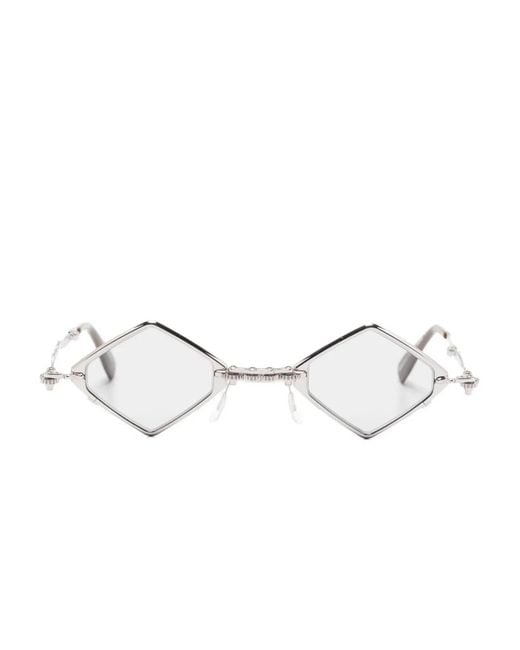 Kuboraum White Geometric-Frame Sunglasses