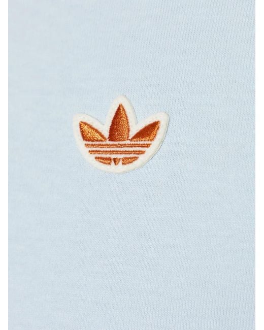 Adidas Blue Trefoil Graphic-Print T-Shirt for men