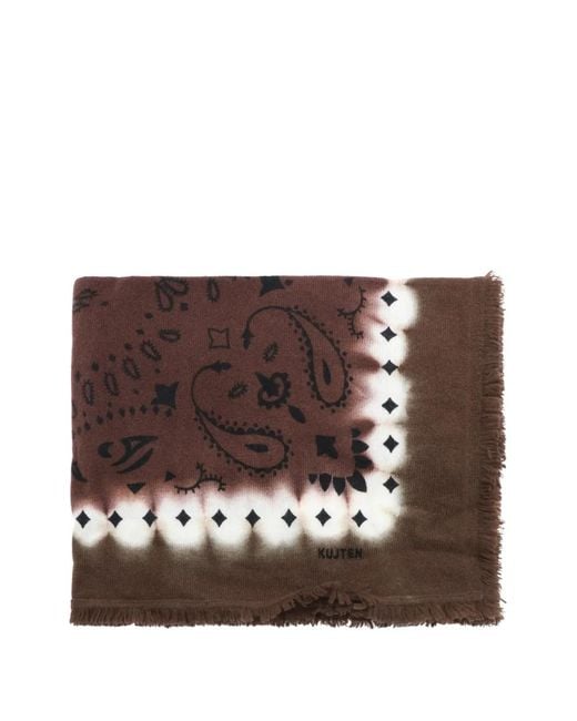 Kujten Brown Paisley Bandana Scarf