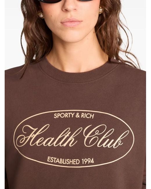 Sporty & Rich Brown Graphic Print Sweatshirt