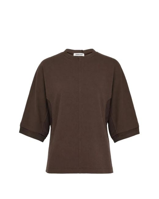 Undercover Brown Panelled Short-Sleeve T-Shirt
