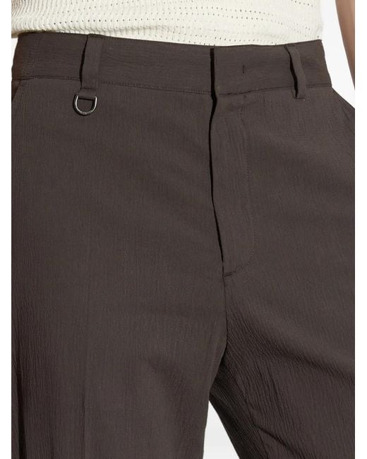 Paolo Pecora Gray Pleated Loose-Fit Chino Trousers for men