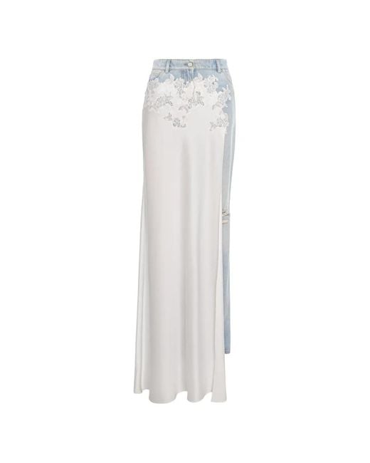 SEEN USERS White Lace-Trim Panelled Jeans