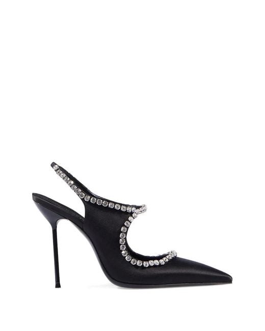 Paris Texas White Lidia Mary Jane Crystal Heeled Pumps