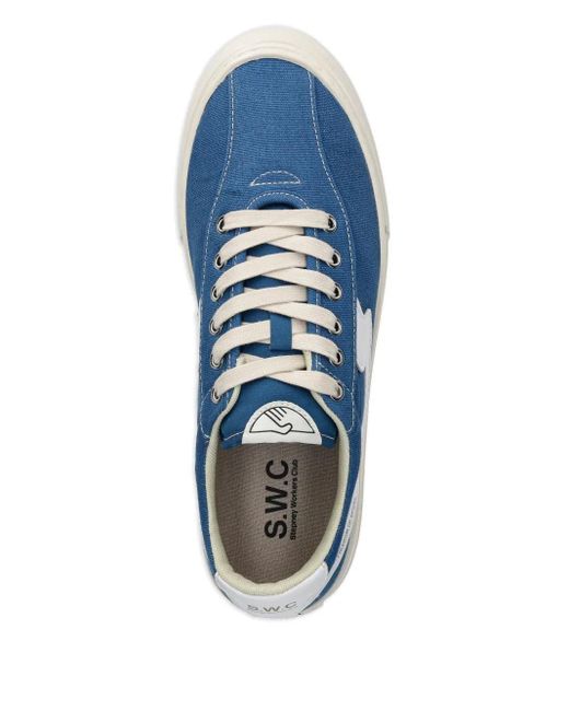 Stepney Workers Club Blue Dellow S-Strike Panelled Lace-Up Trainers