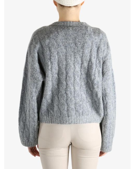 Brunello Cucinelli Gray Cable-Knit Sweater