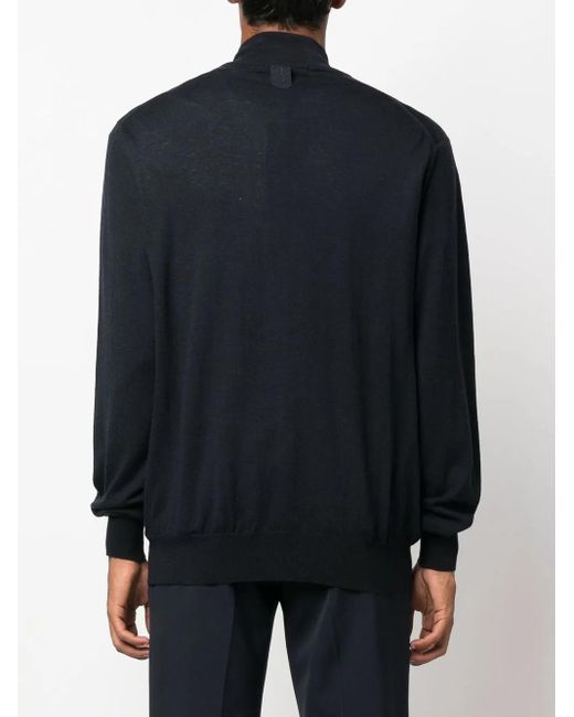 Billionaire Black Crest Cashmere-Blend Zip-Up Jumper for men