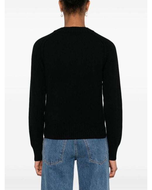 Eric Bompard Black Crew-Neck Sweater