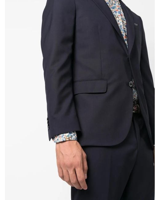 Boglioli Blue Single-Breasted Virgin-Wool Suit for men