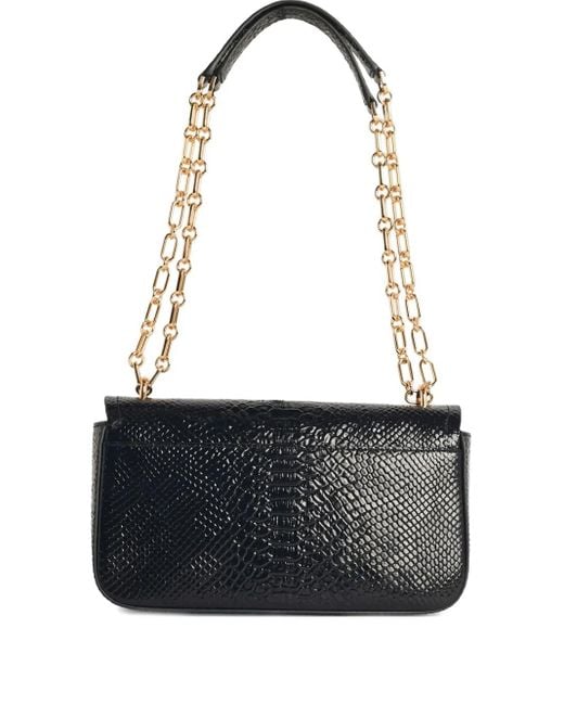 MICHAEL Michael Kors Black Snake-Print Chain Shoulder Bag