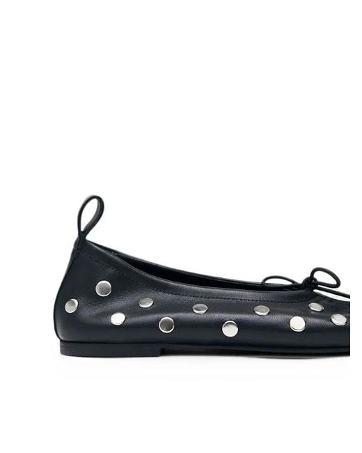 Alohas White Rosalind Stud-Embellishment Ballet Flats