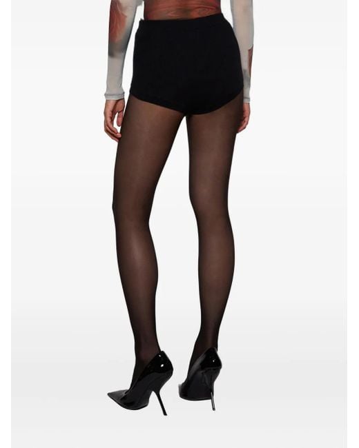 ÉTERNE High-Waist Geribbelde Shorts in het Black