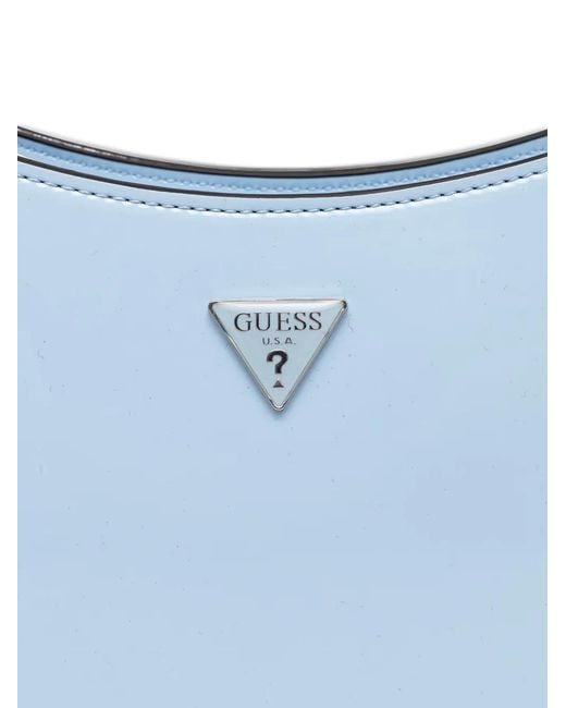 Guess Blue Logo-Plaque Shoulder Bag