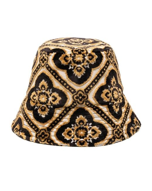 Etro Brown Jacquard Velvet Bucket Hat