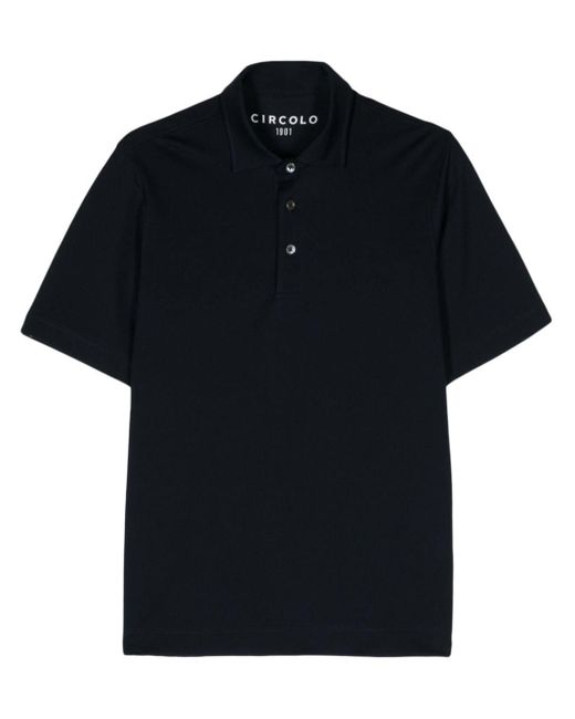Circolo 1901 Black Piqué-weave Polo Shirt for men