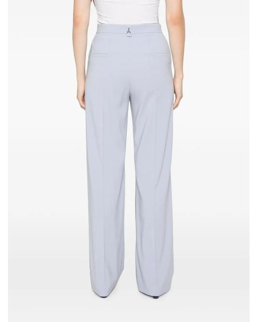Patrizia Pepe White Pressed-Crease Palazzo Pants