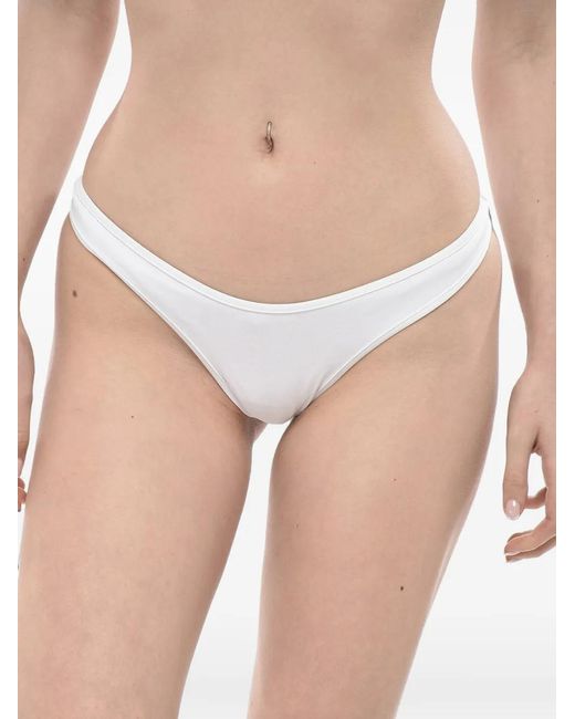 DSquared² White Logo-Print Bikini Bottoms