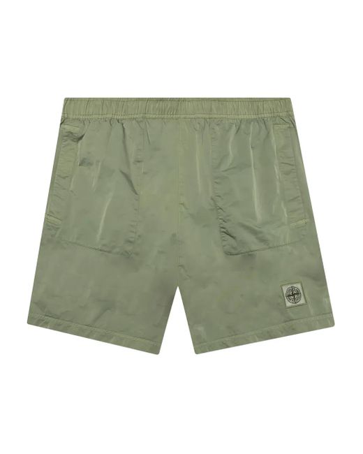 Stone Island Zwembroek Met Logopatch En Elastische Tailleband in het Green voor heren