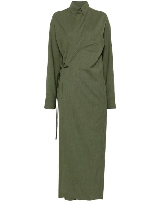 Fabiana Filippi Green Wrap Maxi Dress